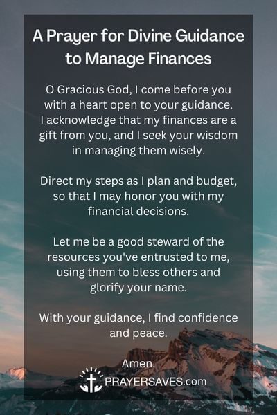 A Prayer for Divine Guidance to Manage Finances