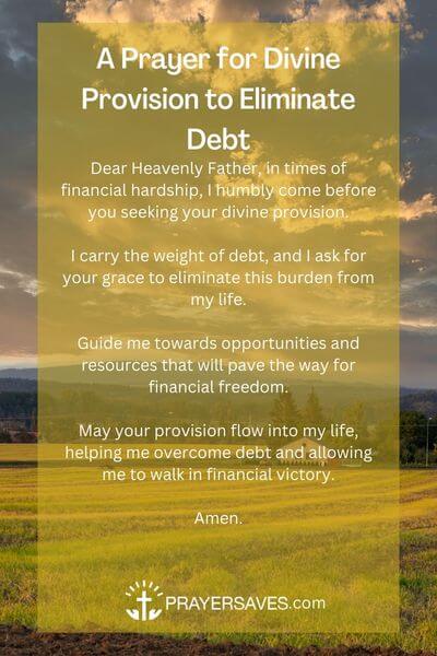 A Prayer for Divine Provision to Eliminate Debt