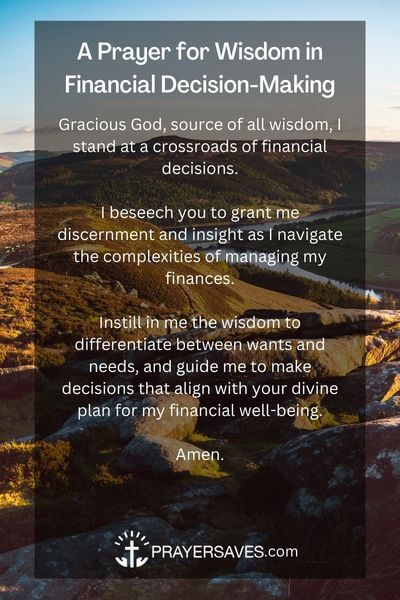 A Prayer for Wisdom in Financial Decision-Making