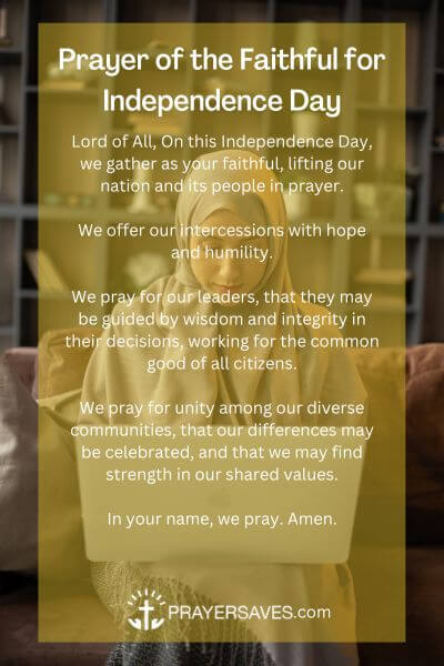 Prayer of the Faithful for Independence Day