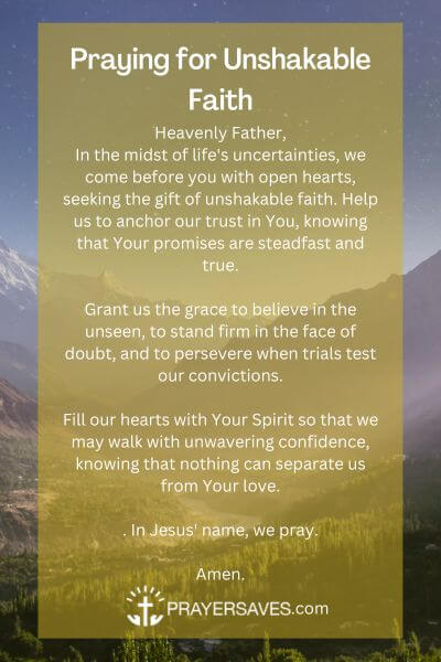 Praying for Unshakable Faith